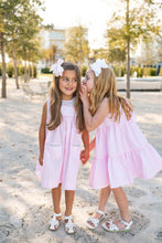 Load image into Gallery viewer, Addison Ruffle Dress, Blakeney Ballet Pink with Wing Haven Wildflowers