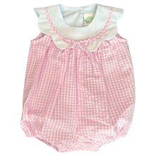 Load image into Gallery viewer, Charlotte Scalloped Bubble, Blakeney Ballet Pink Seersucker Check