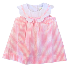 Load image into Gallery viewer, Charlotte Scalloped Dress, Blakeney Ballet Pink Seersucker Check