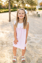 Load image into Gallery viewer, Charlotte Scalloped Dress, Blakeney Ballet Pink Seersucker Check