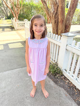 Load image into Gallery viewer, Addison Ruffle Dress, Blakeney Ballet Pink with Wing Haven Wildflowers
