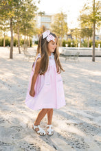 Load image into Gallery viewer, Addison Ruffle Dress, Blakeney Ballet Pink with Wing Haven Wildflowers
