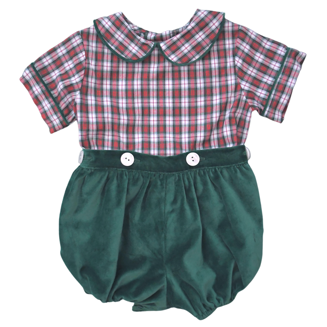 Banks Button-On Bubble, Pineville Plaid and South End Spruce Velvet