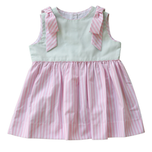 Load image into Gallery viewer, Ellie Dress, Madison Park Mint and Providence Pink Stripe
