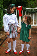 Load image into Gallery viewer, Sally Ruffle Pocket Skirt Set, Pineville Plaid and South End Spruce Velvet

