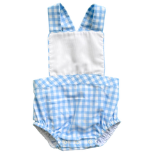 Load image into Gallery viewer, Sawyer Sunsuit, Ballantyne Blue Gingham
