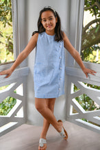 Load image into Gallery viewer, Sara Scalloped Shift, Ballantyne Blue Gingham
